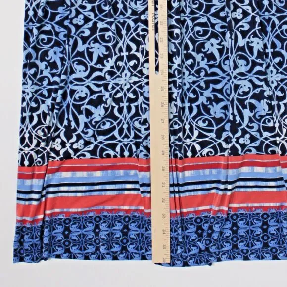 Soma Sleeveless Casual Smocked Mini Dress Blue Floral Hippie Boho Women Size XL - Picture 10 of 10